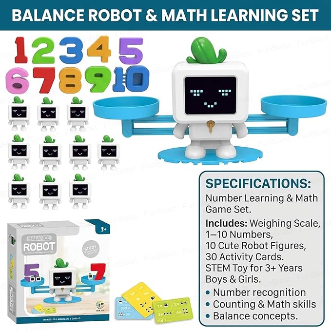 MINNICS Robot Balance Educational Toy for Kids  STEM Learning Toy for 3+ Years Boys & Girls