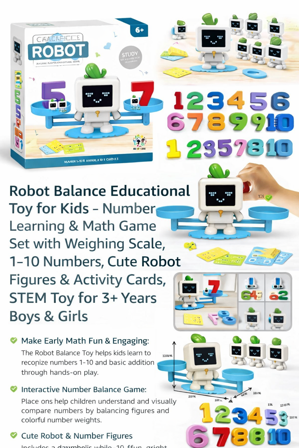 MINNICS Robot Balance Educational Toy for Kids  STEM Learning Toy for 3+ Years Boys & Girls