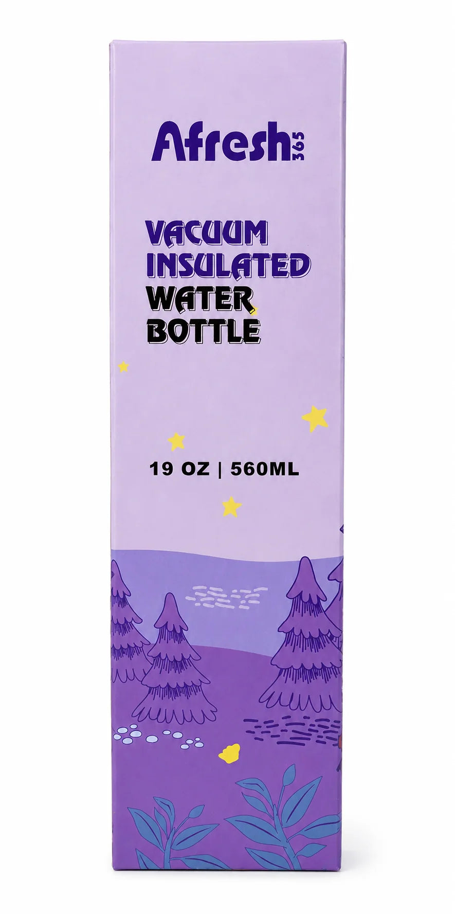 AFRESH 365 Elephant Collection Stainless Steel Vacuum Insulated Water Bottle 560ml (19oz) | Kids Leakproof Straw Bottle with Flip-Top Lid & Carry Strap