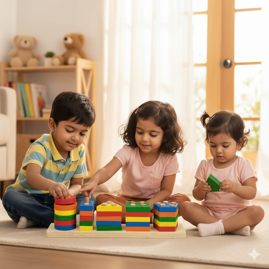 MINNICS Geometric Angle Blocks for Kids | 26 Pcs Montessori Sorting & Stacking Educational Toy