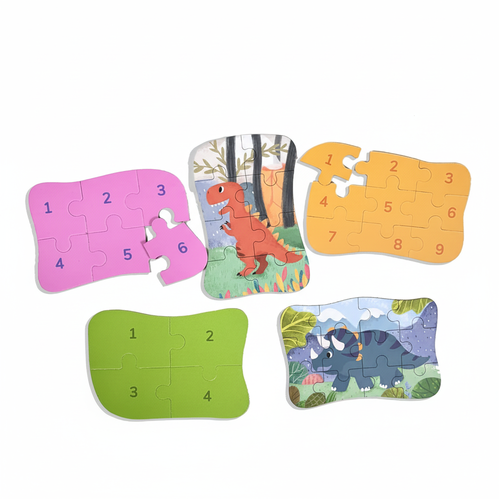 Wooden Fun Dinosaur Puzzles for Kids with Metal Box  Age 2 3 4 5 Years