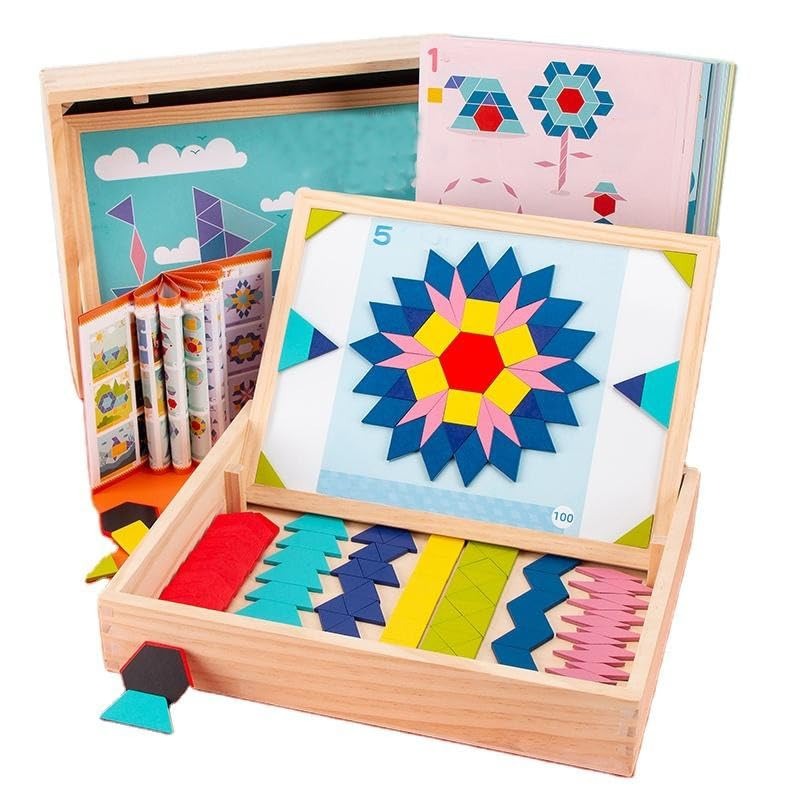 Minnics Wooden Magnetic Educational Toy - White & Black Board for Kids, Easel Art & Writing Board - Adjustable Height, Double-Sided Board for Creative Learning