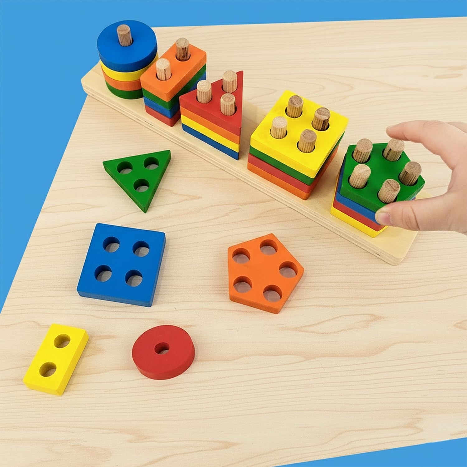 MINNICS Geometric Angle Blocks for Kids | 26 Pcs Montessori Sorting & Stacking Educational Toy