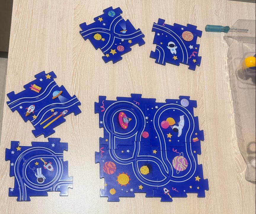 Rail Car Puzzle for Kids | Space Theme Track Puzzle Toy
