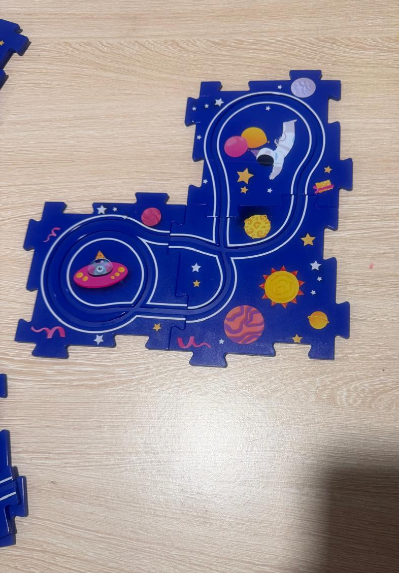 Rail Car Puzzle for Kids | Space Theme Track Puzzle Toy