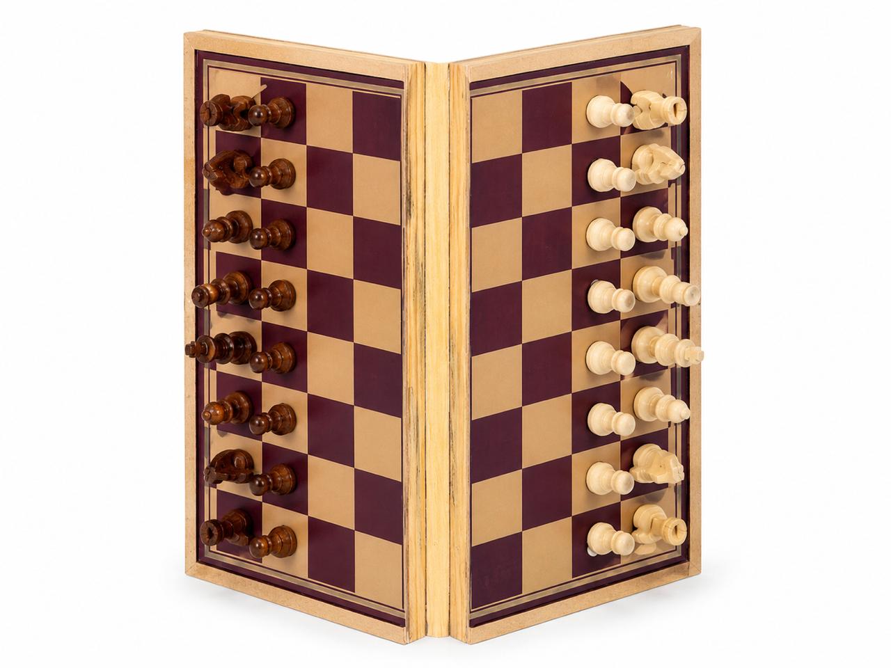 Magnetic Wooden Chess Set | Foldable Travel Chess Board with Magnetic Pieces | Classic Strategy Game for Kids & Adults | Portable Wooden Chess Set