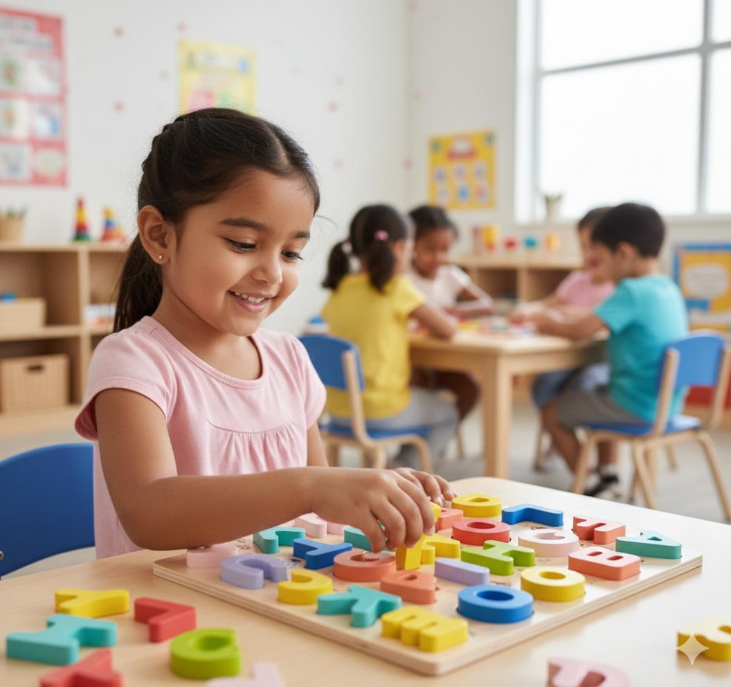 Wooden Alphabet Learning 3D Board for Children 12"x12" Multicolour (Pack of 1 Board)